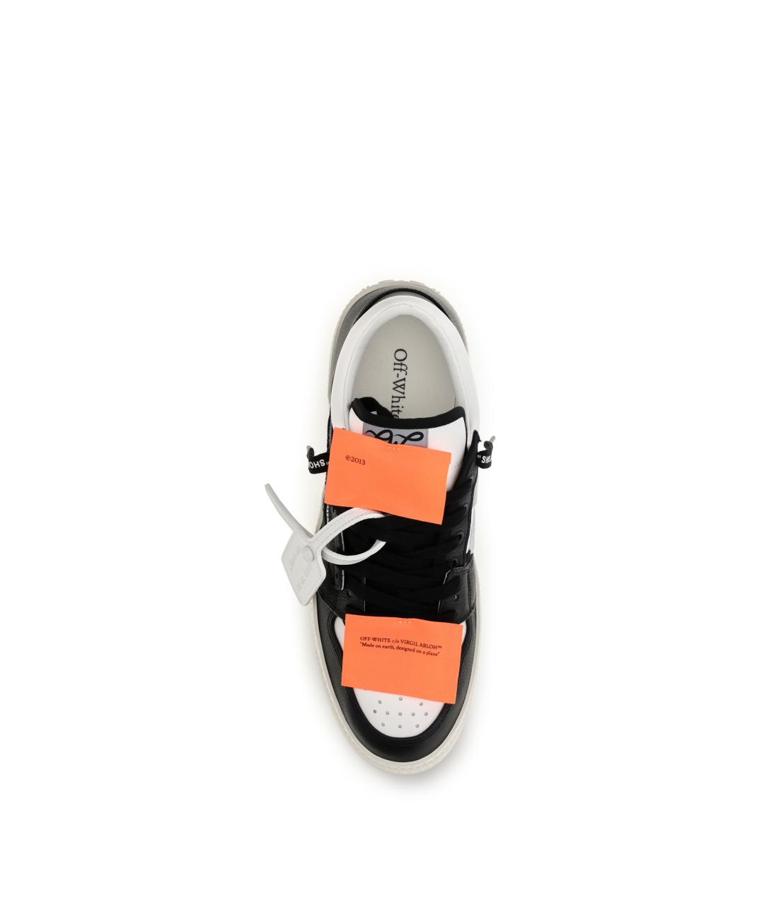 OFF-WHITE Черные кожаные низкие кроссовки / кеды, фото 4