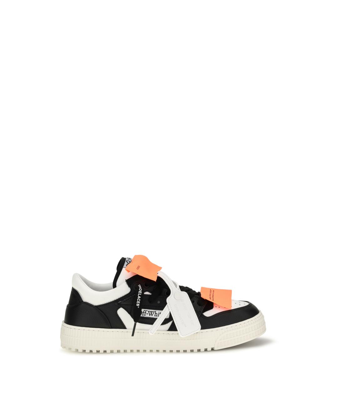 OFF-WHITE Черные кожаные низкие кроссовки / кеды, фото 5