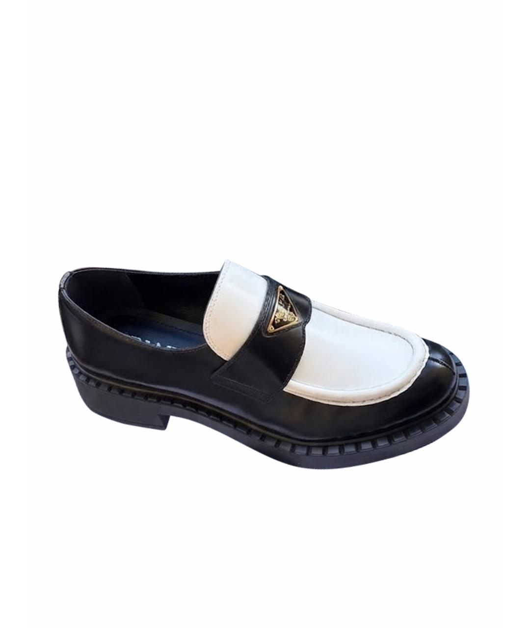 PRADA Черные кожаные лоферы, фото 1
