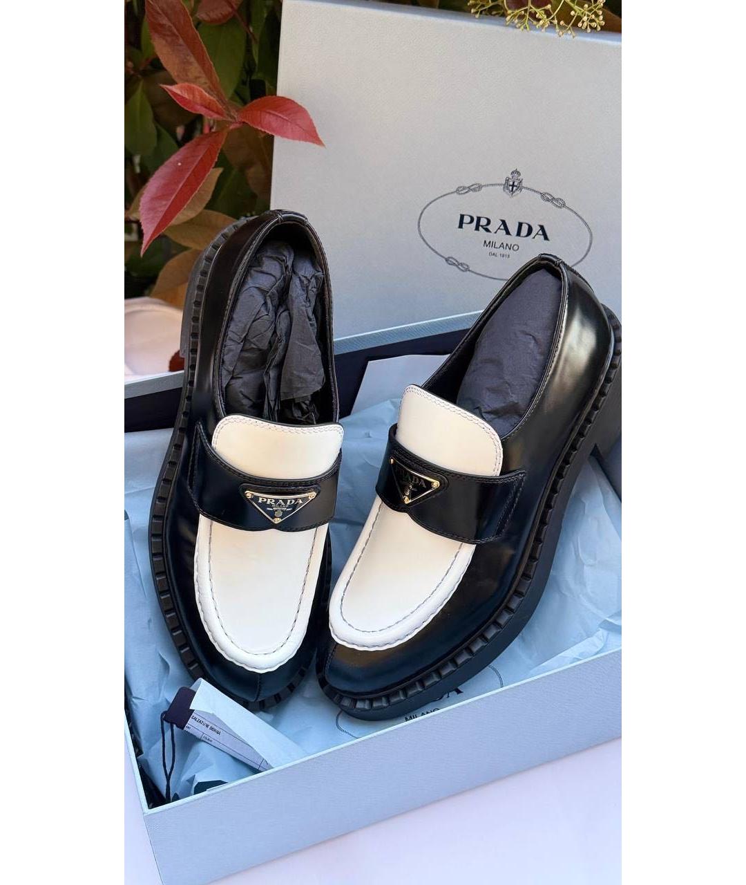 PRADA Черные кожаные лоферы, фото 2
