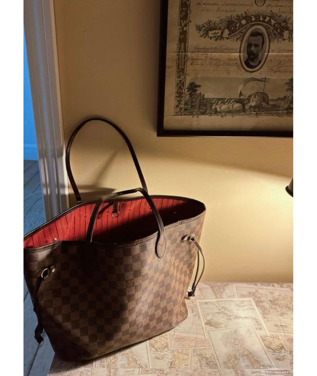 LOUIS VUITTON Коричневая канва сумка через плечо, фото 7