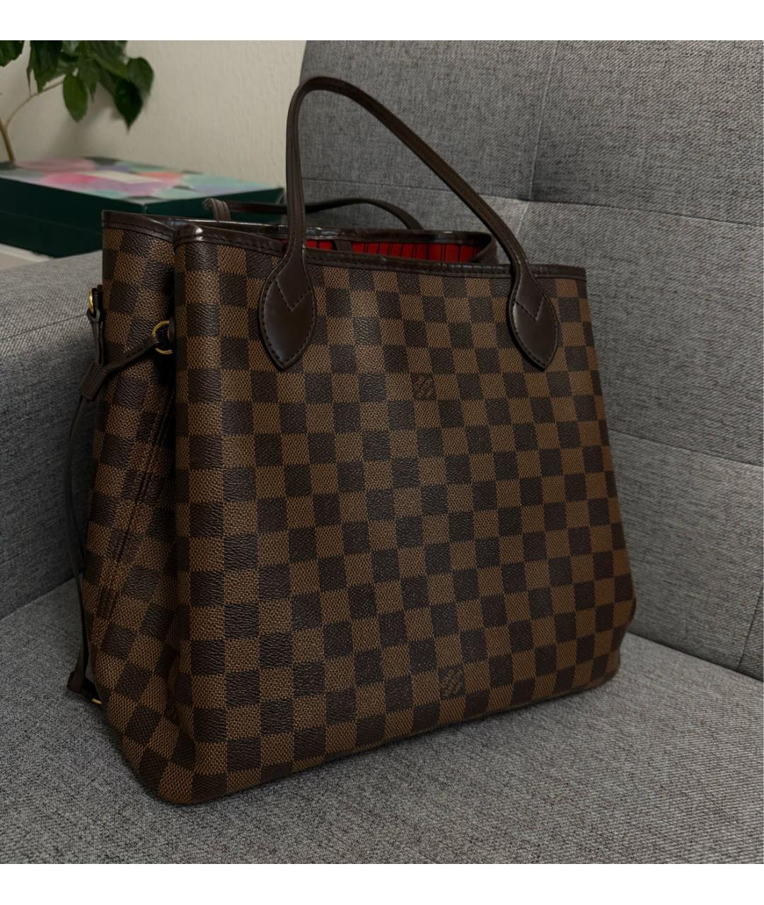 LOUIS VUITTON Коричневая канва сумка через плечо, фото 6