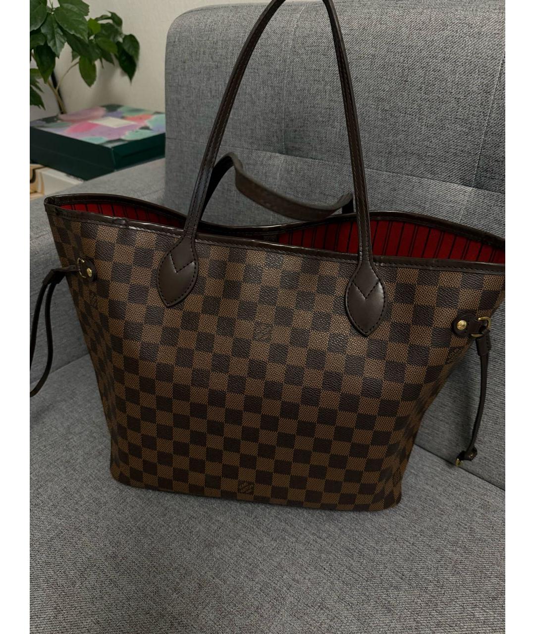 LOUIS VUITTON Коричневая канва сумка через плечо, фото 2