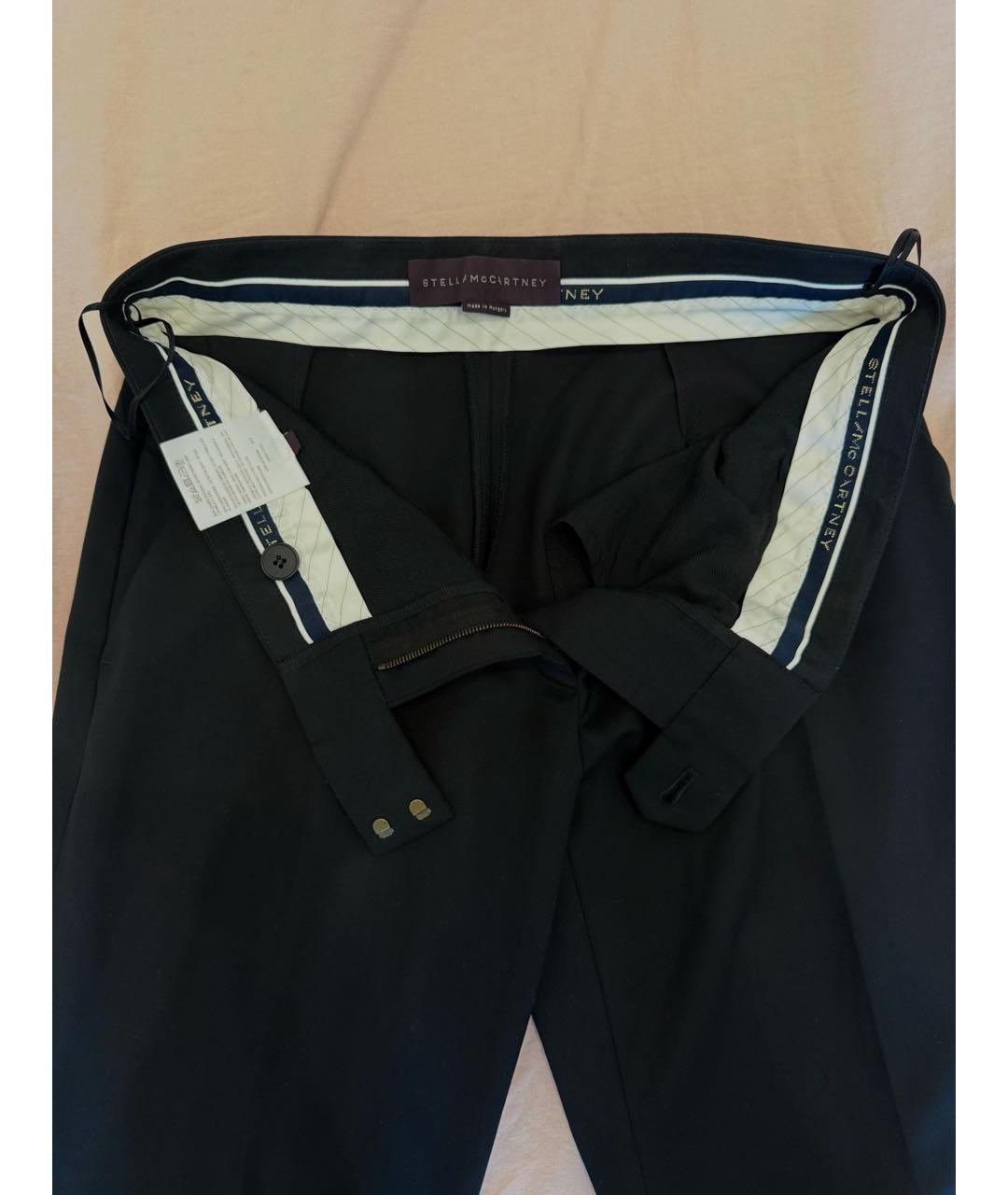 STELLA MCCARTNEY Черные шерстяные прямые брюки, фото 8