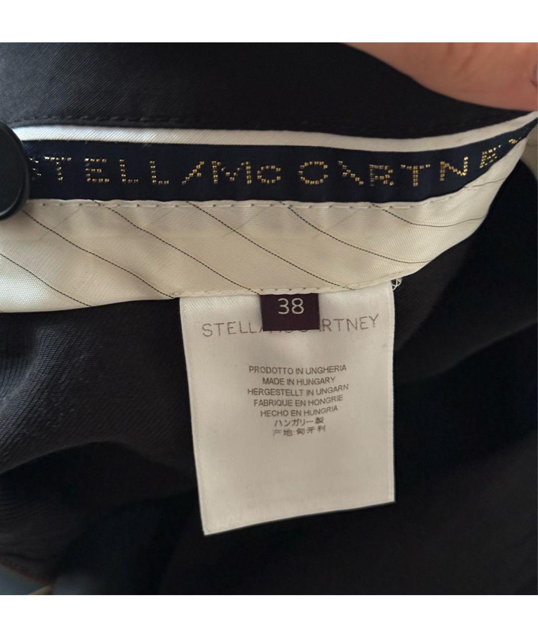 STELLA MCCARTNEY Черные шерстяные прямые брюки, фото 5