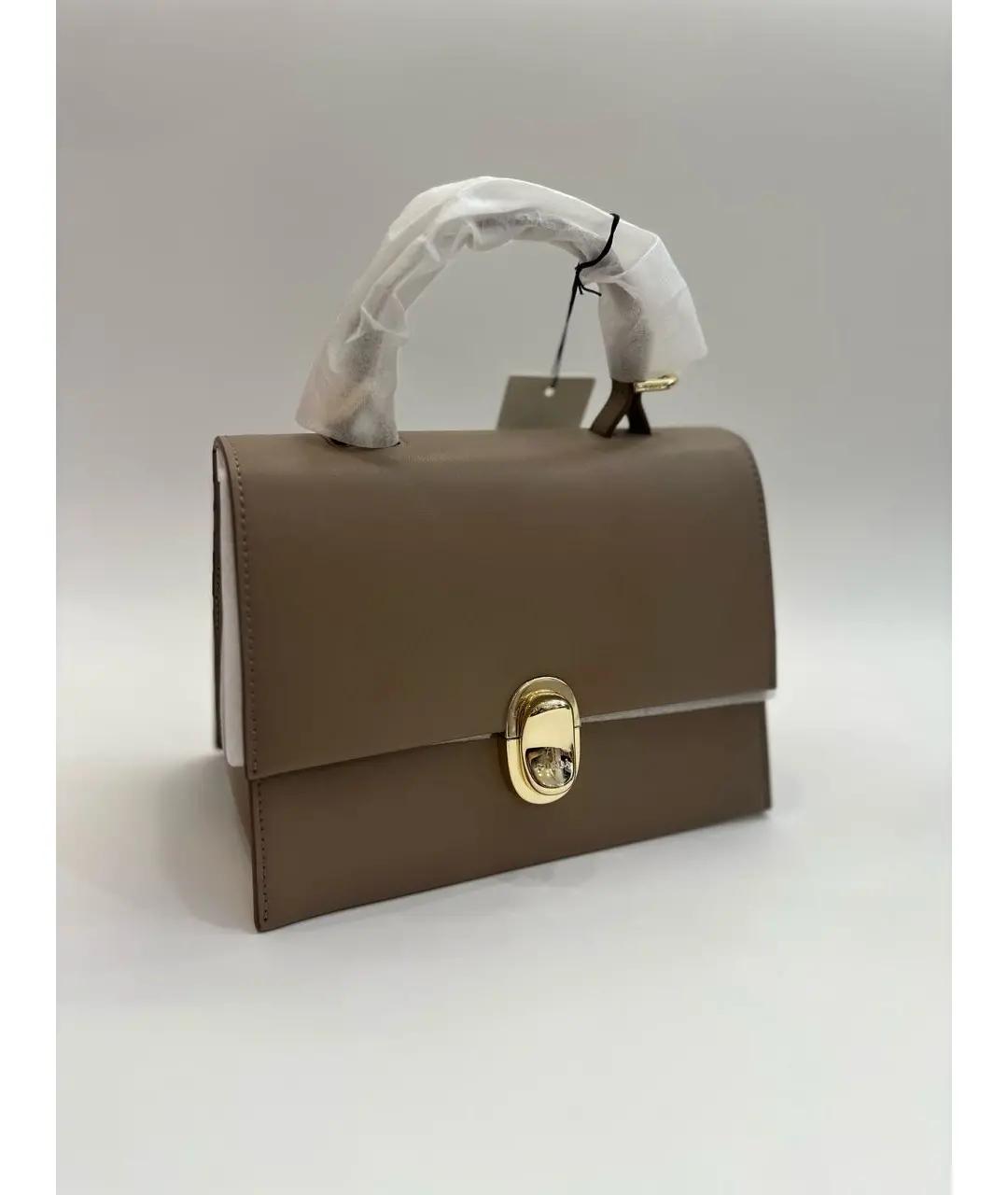 FURLA Серая кожаная сумка с короткими ручками, фото 2