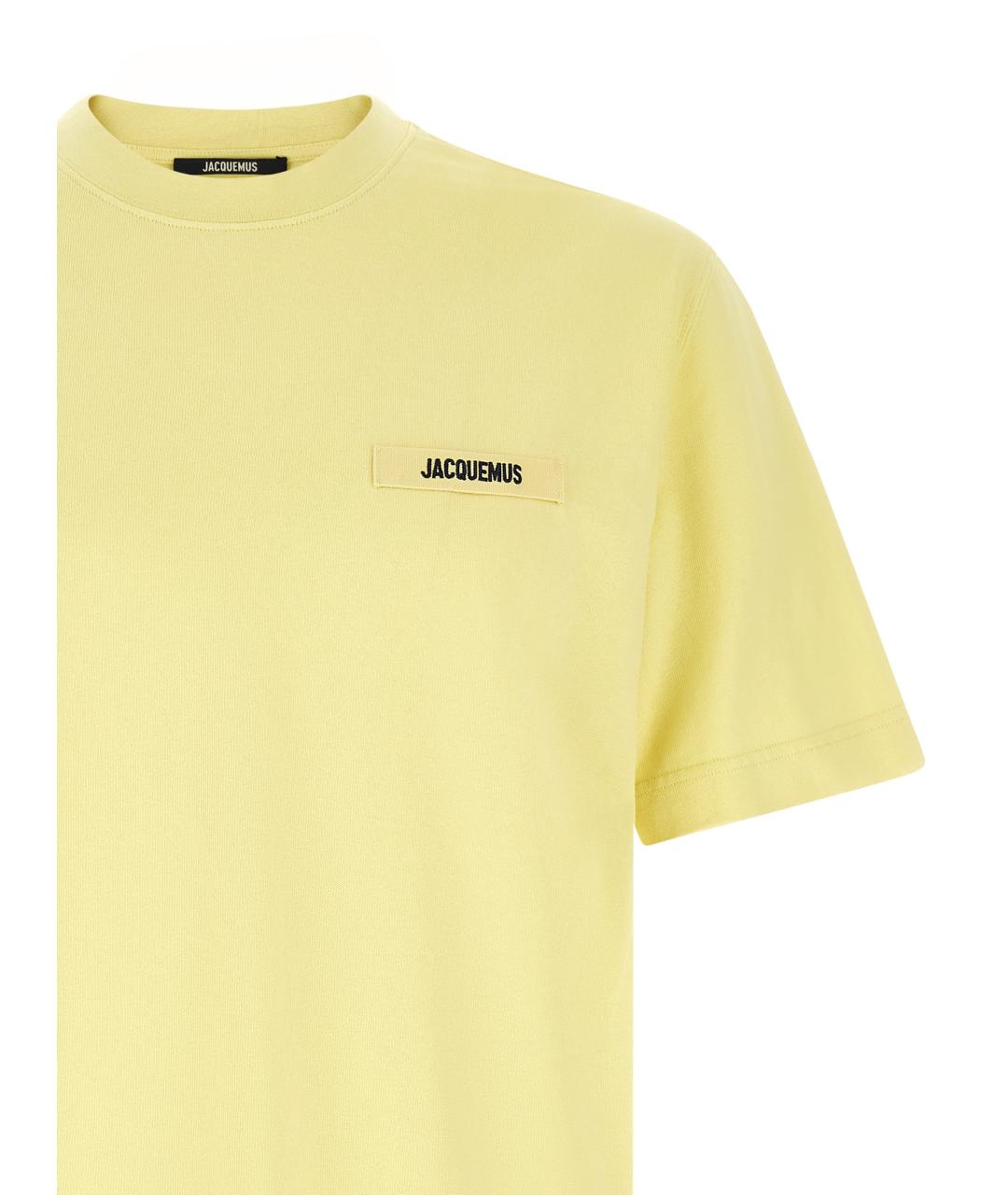 JACQUEMUS Желтая хлопковая футболка, фото 3