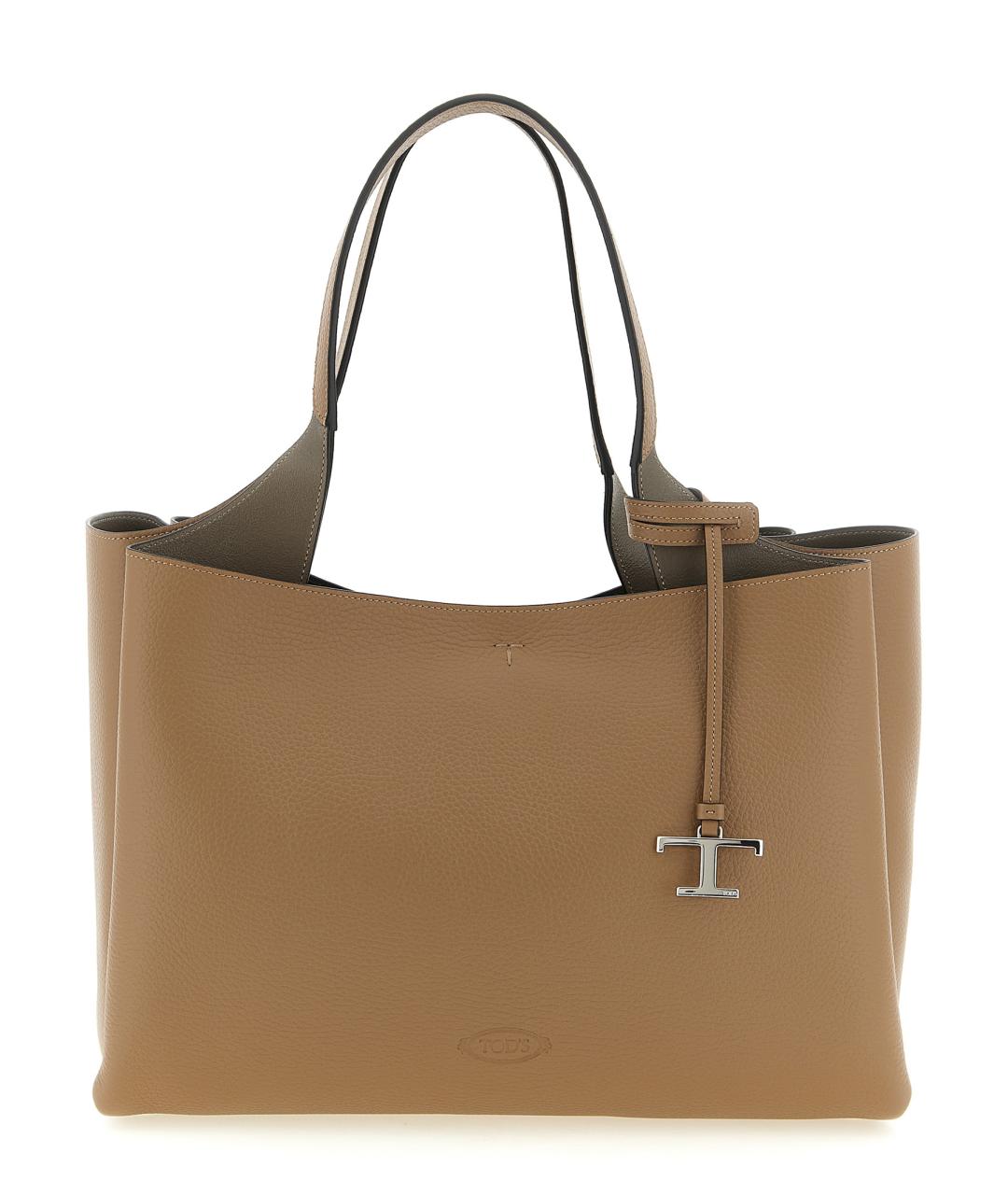 TOD'S Коричневая кожаная сумка тоут, фото 1