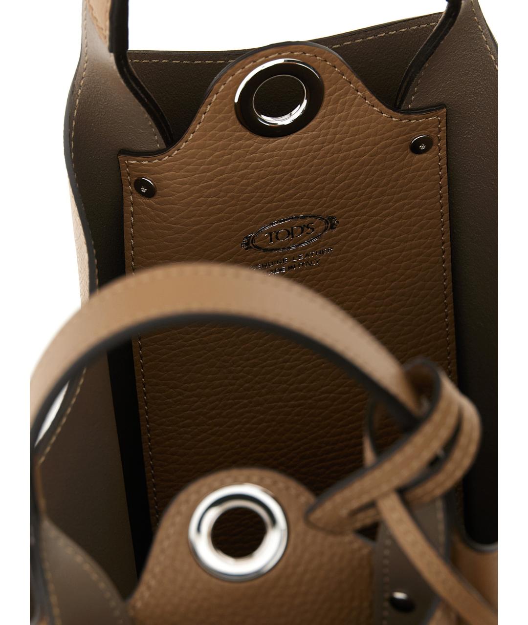 TOD'S Коричневая кожаная сумка через плечо, фото 4