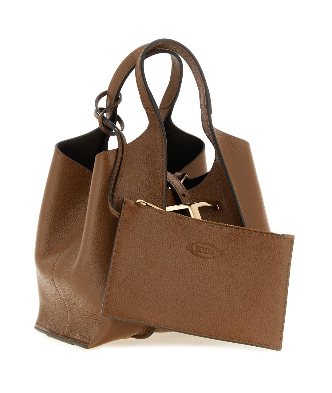 TOD'S Коричневая кожаная сумка тоут, фото 3
