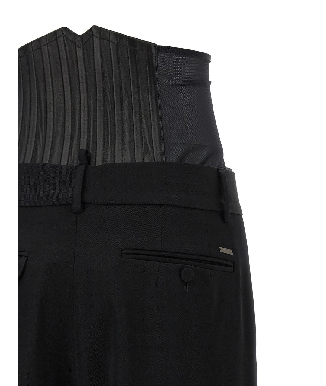 DSQUARED2 Черные шерстяные прямые брюки, фото 4