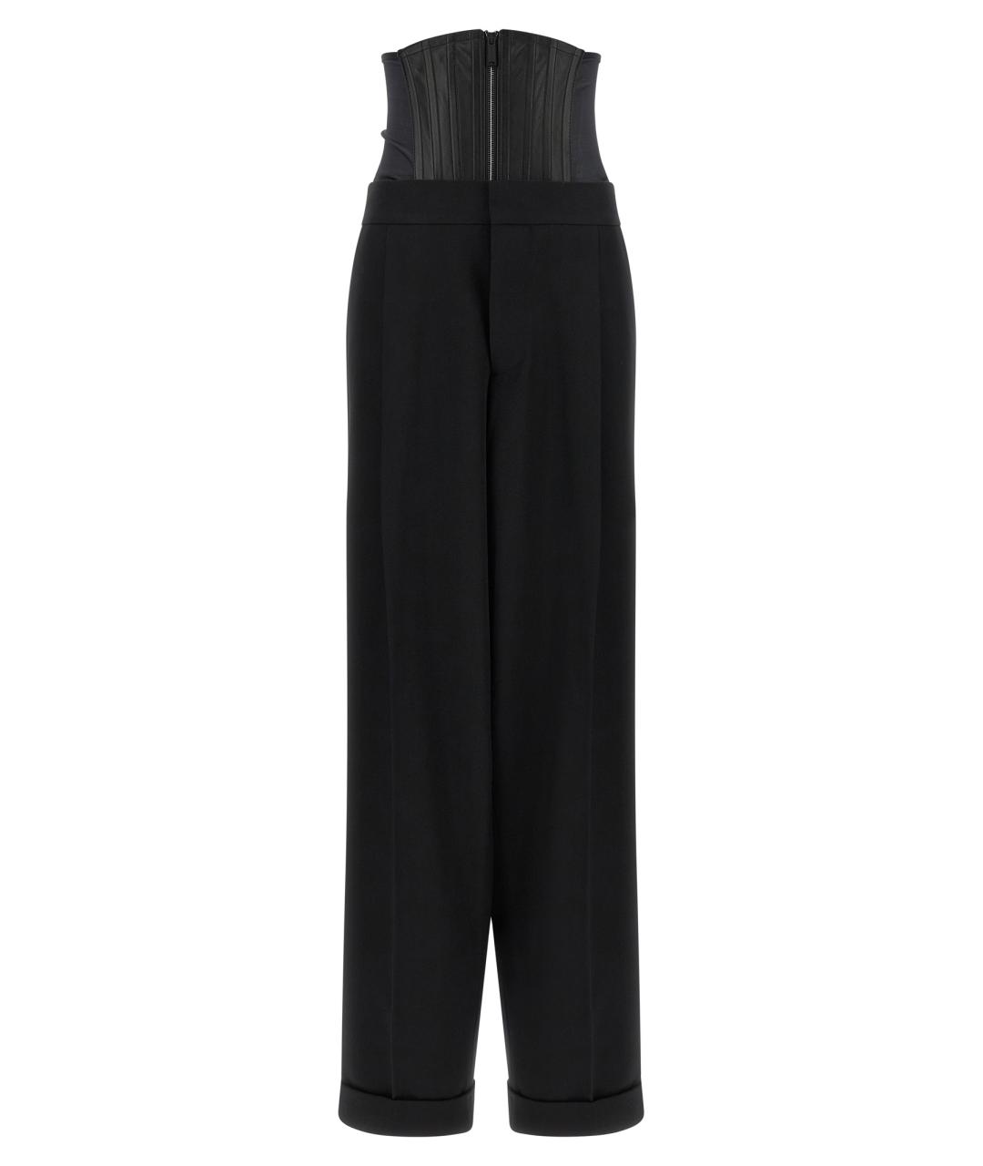 DSQUARED2 Черные шерстяные прямые брюки, фото 1