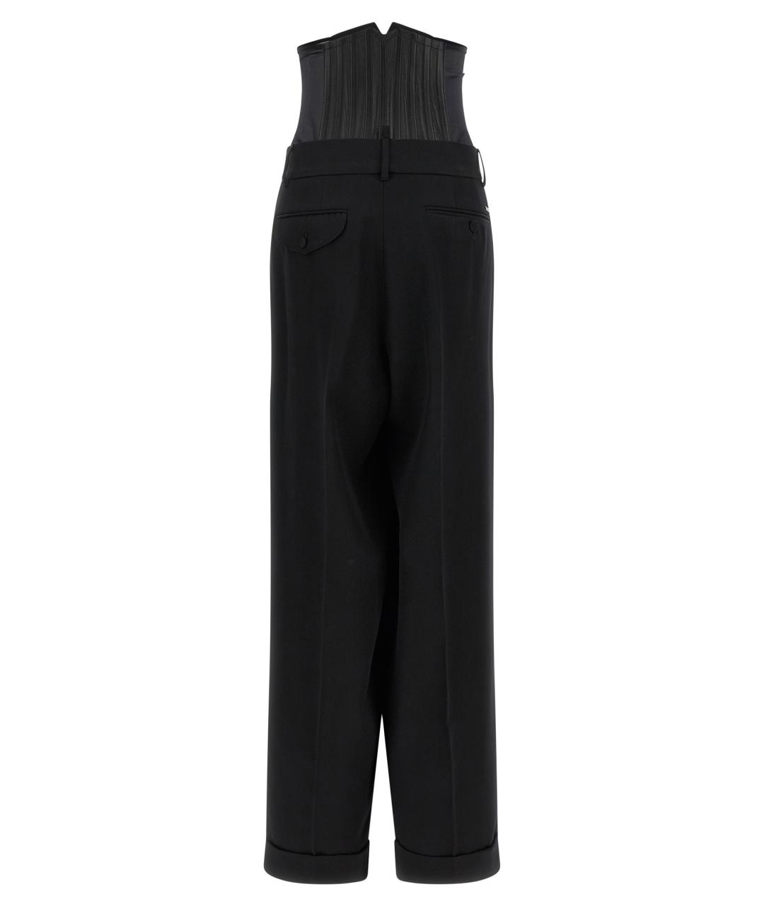 DSQUARED2 Черные шерстяные прямые брюки, фото 2