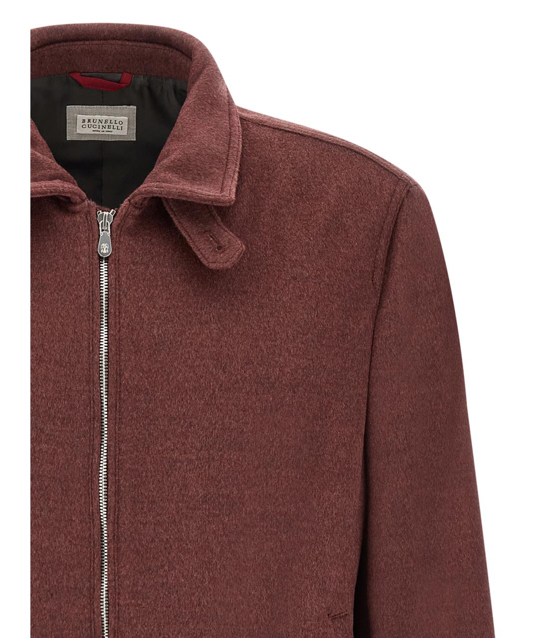 BRUNELLO CUCINELLI Бордовая шерстяная куртка, фото 4