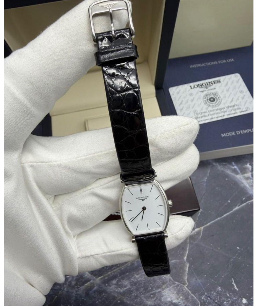 LONGINES Белые серебряные часы, фото 3