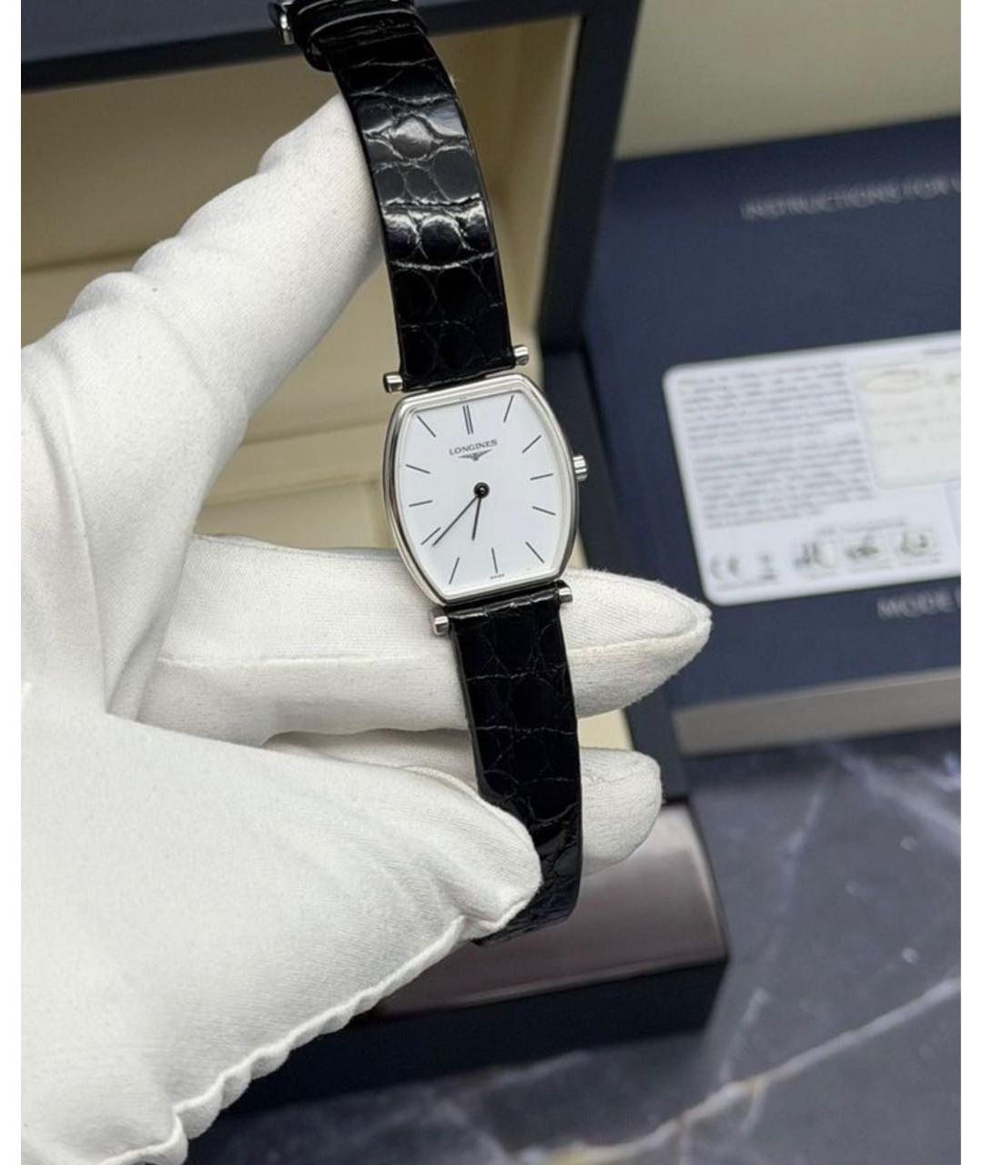 LONGINES Белые серебряные часы, фото 6