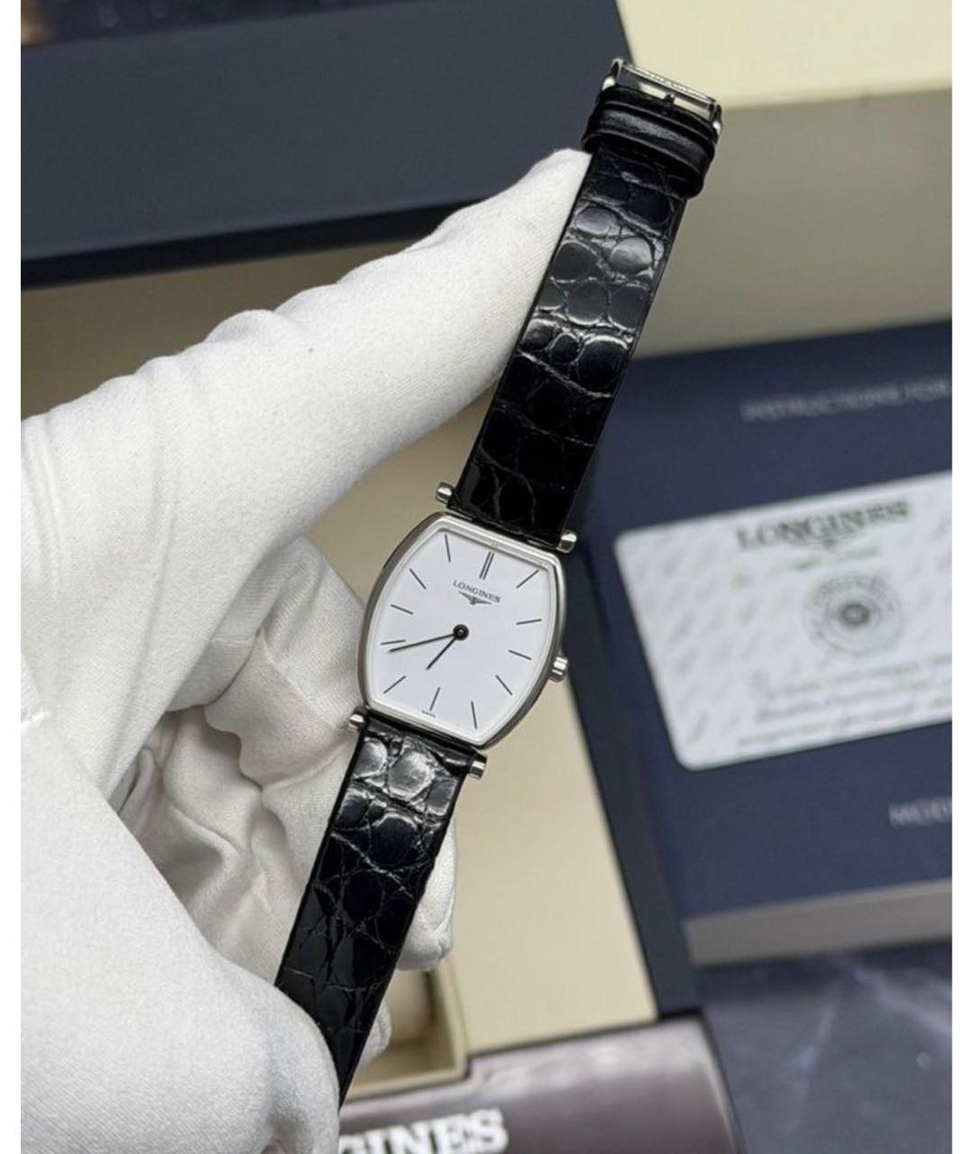 LONGINES Белые серебряные часы, фото 5