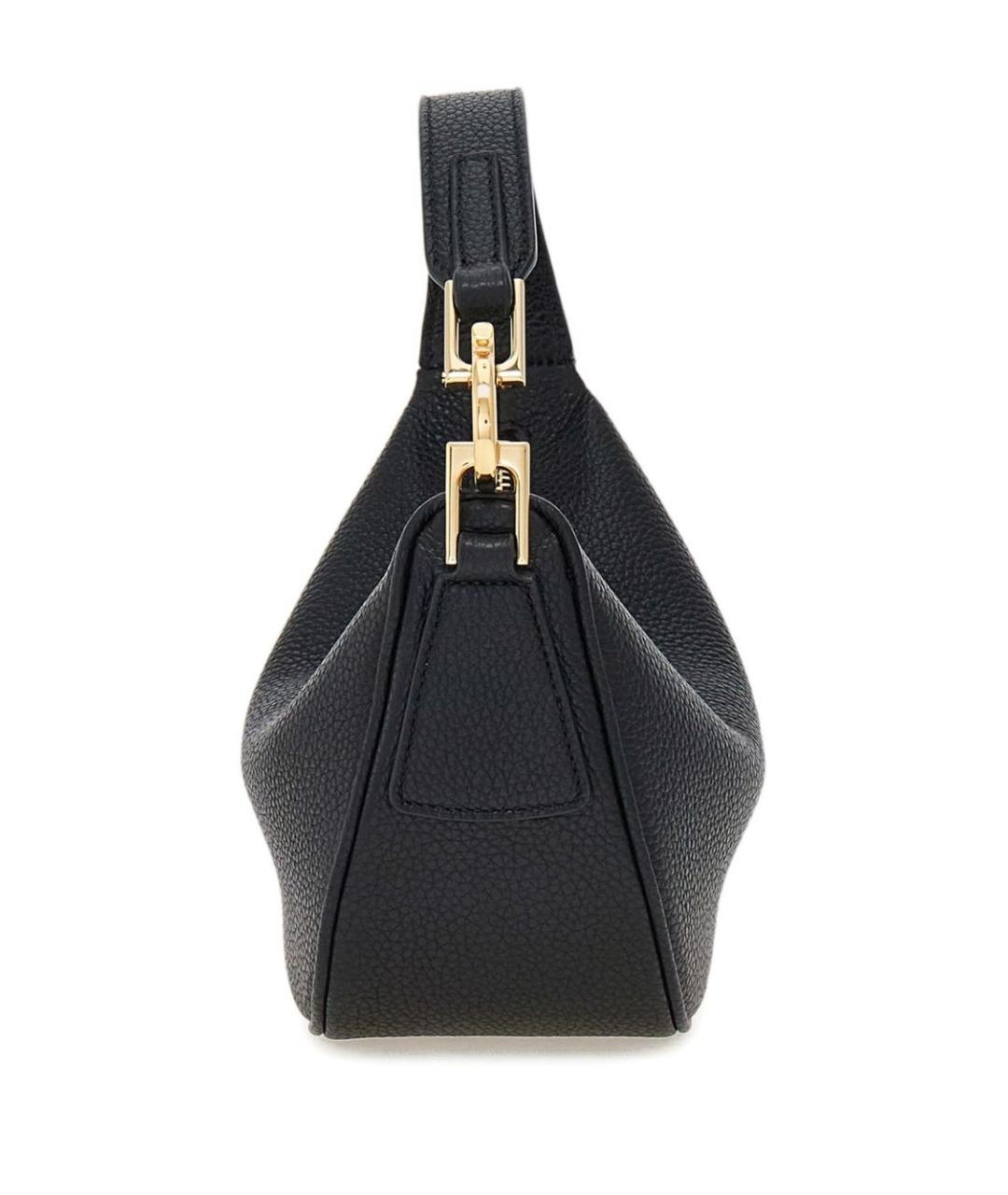 FERRAGAMO Черная кожаная сумка через плечо, фото 3