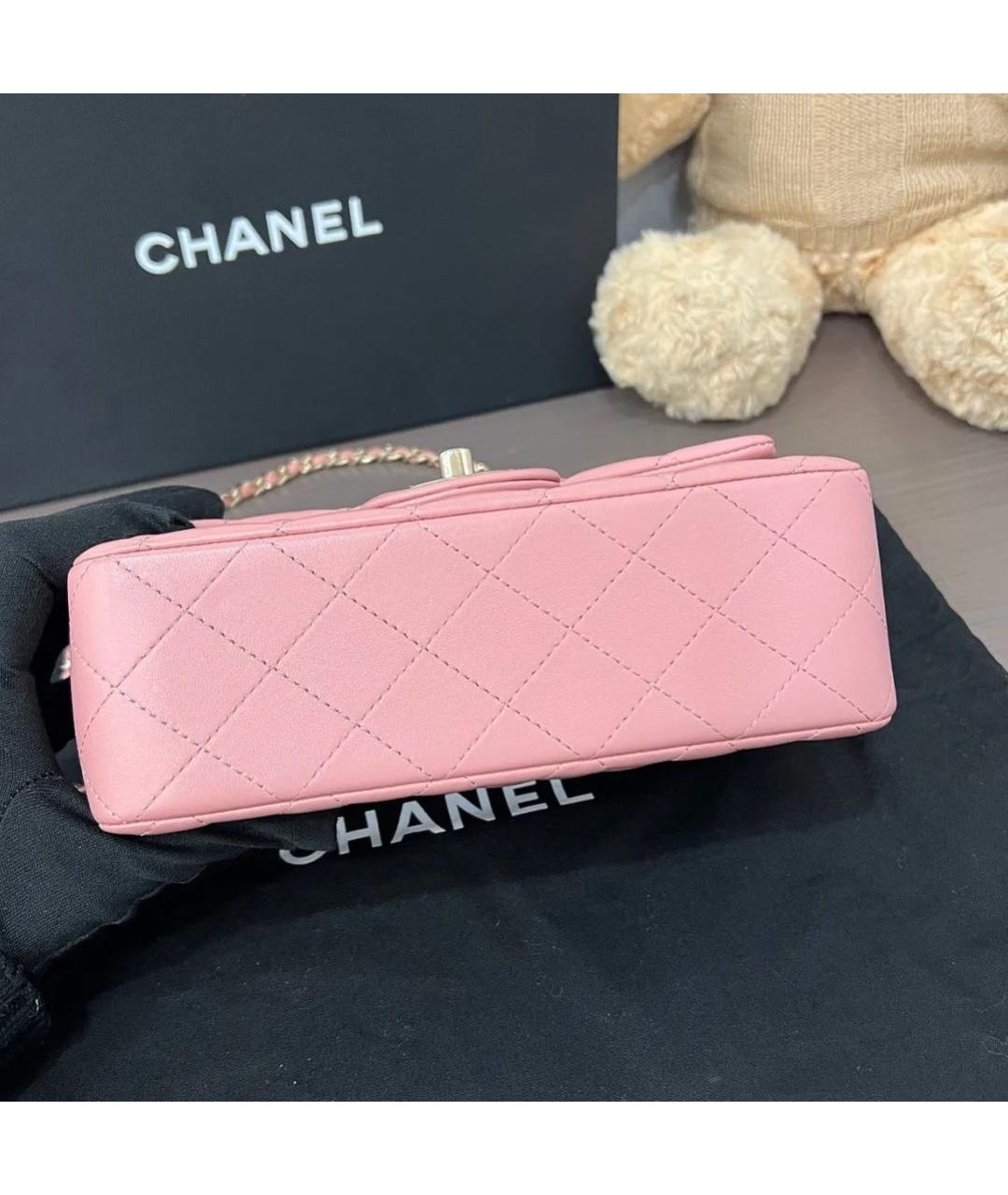 CHANEL Розовая кожаная сумка через плечо, фото 8