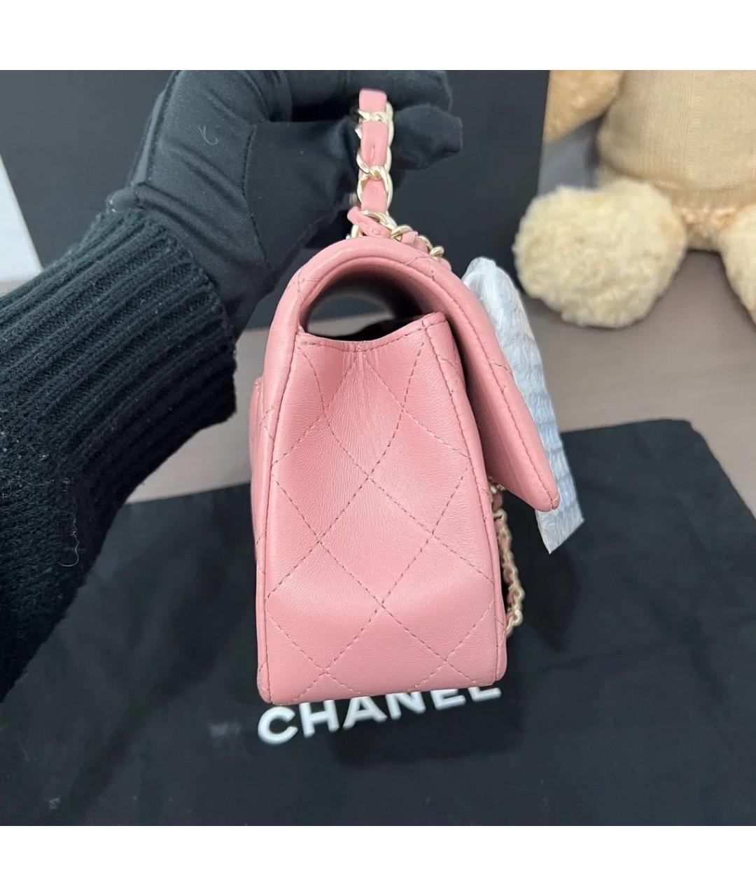 CHANEL Розовая кожаная сумка через плечо, фото 4