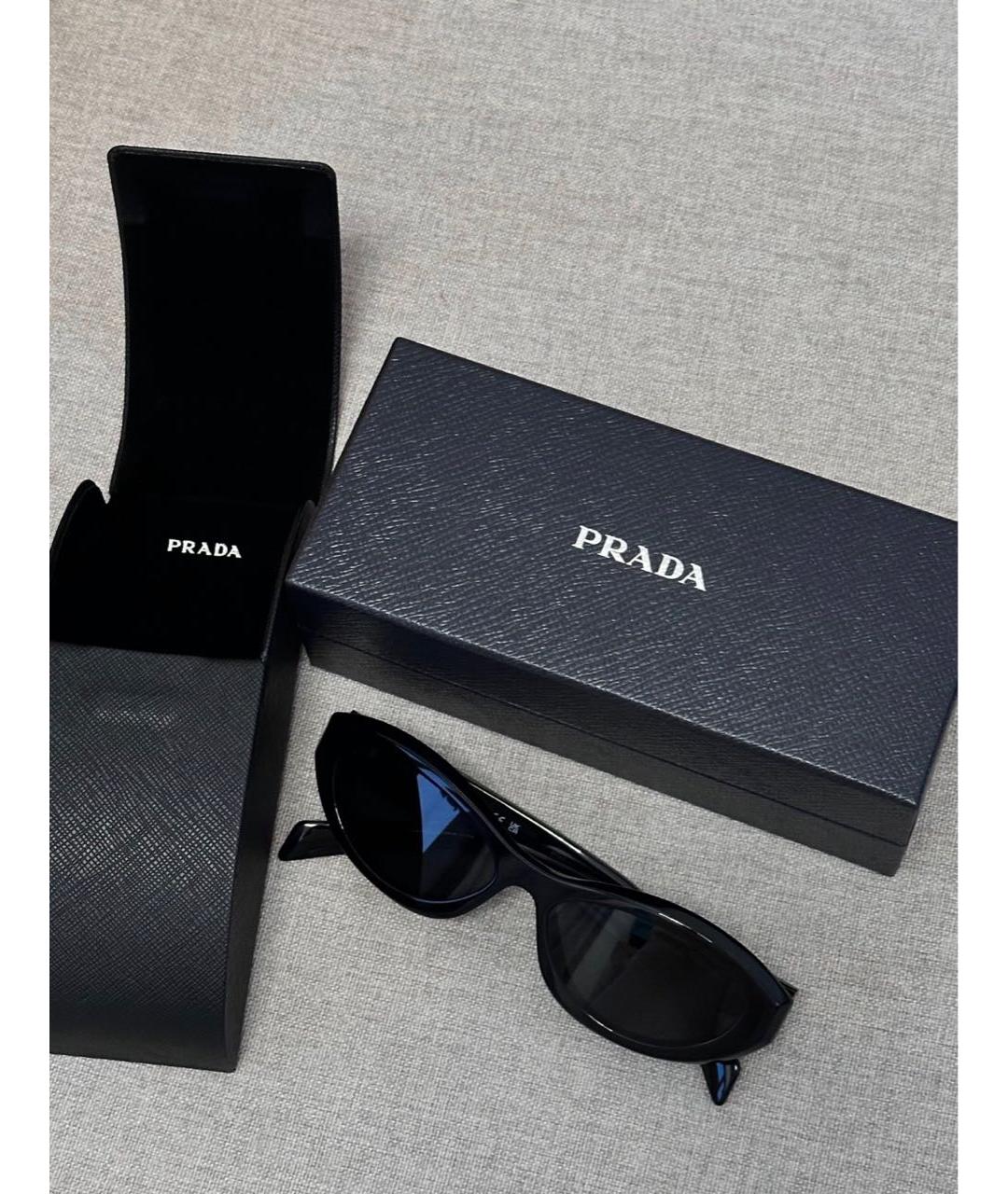 PRADA Черные пластиковые солнцезащитные очки, фото 4