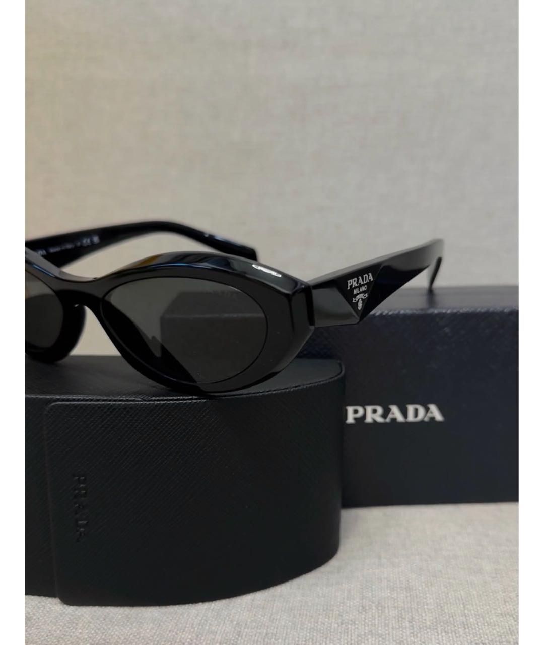 PRADA Черные пластиковые солнцезащитные очки, фото 5