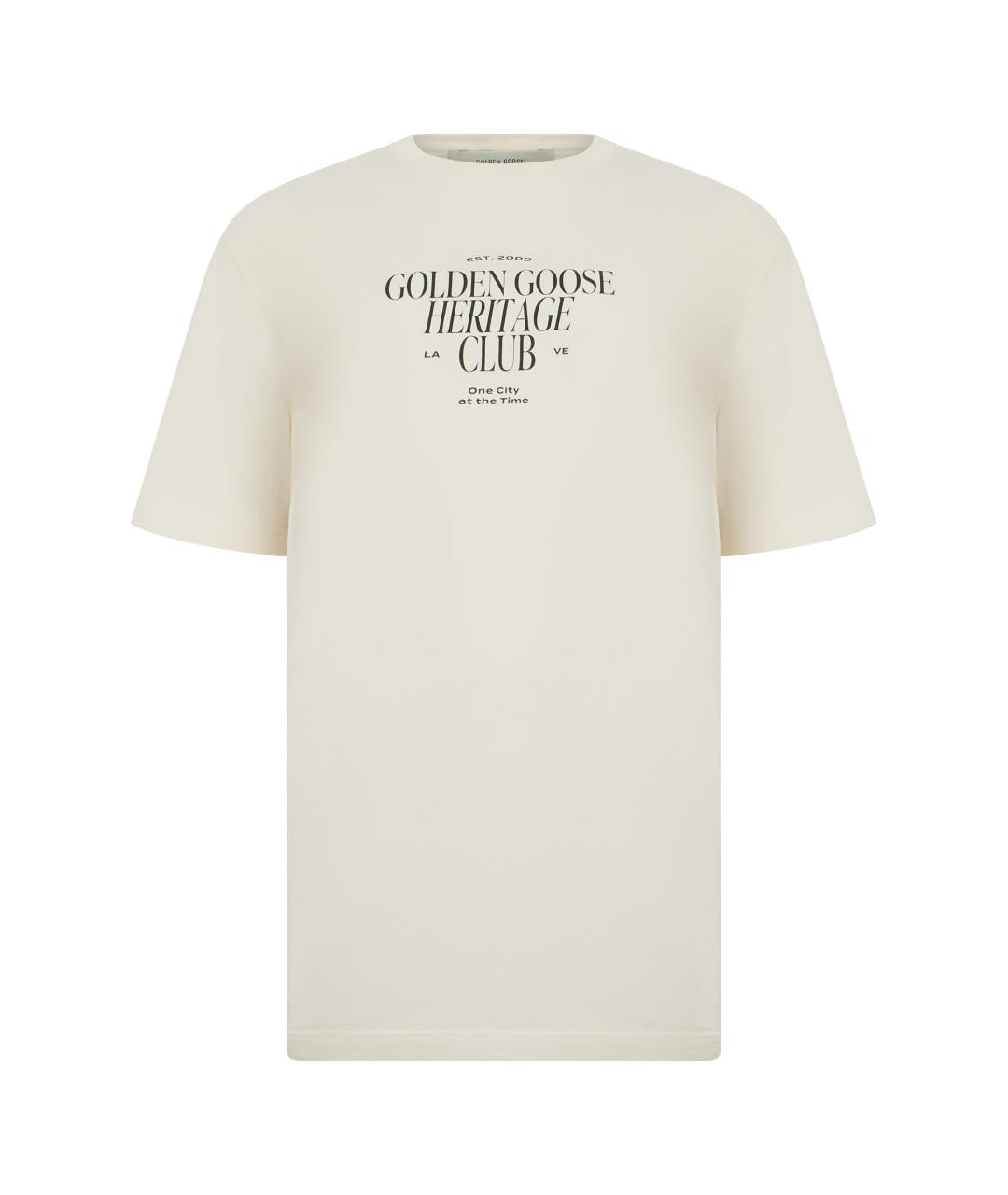 GOLDEN GOOSE Бежевая хлопковая футболка, фото 1