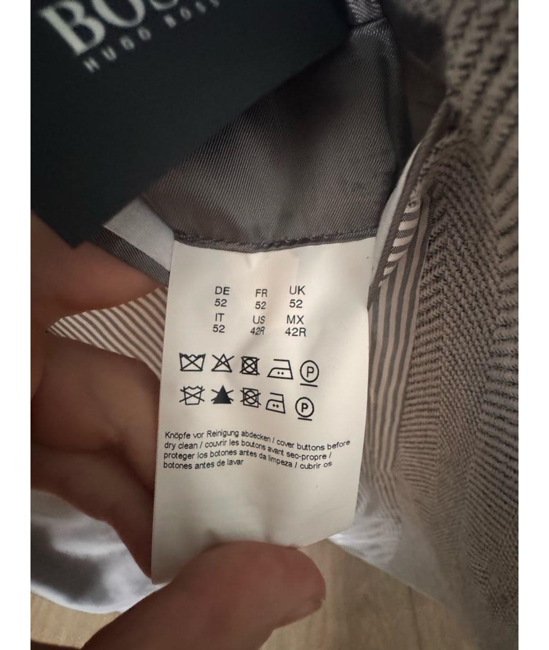 HUGO BOSS Серый вискозный пиджак, фото 4
