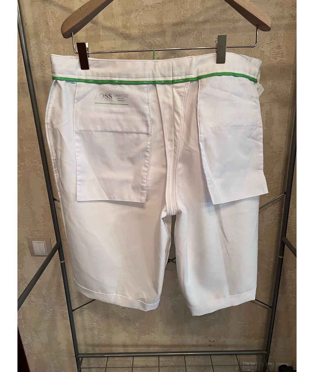 HUGO BOSS Белые синтетические шорты, фото 3
