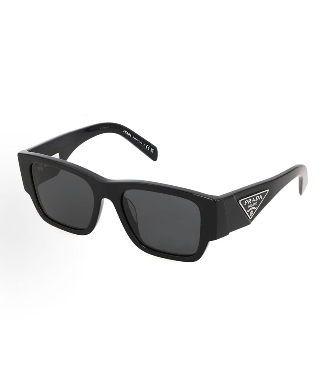 PRADA Черные пластиковые солнцезащитные очки, фото 1