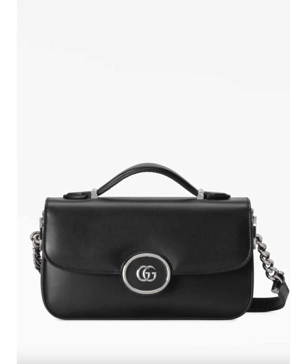 GUCCI Черная кожаная сумка через плечо, фото 6