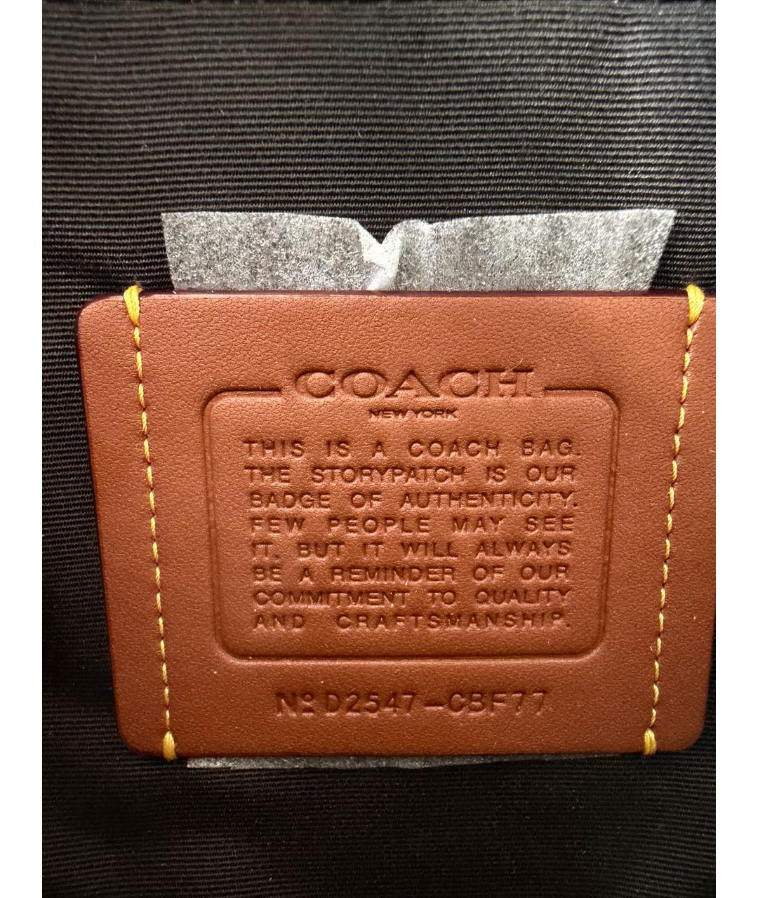 COACH Черная канва поясная сумка, фото 7