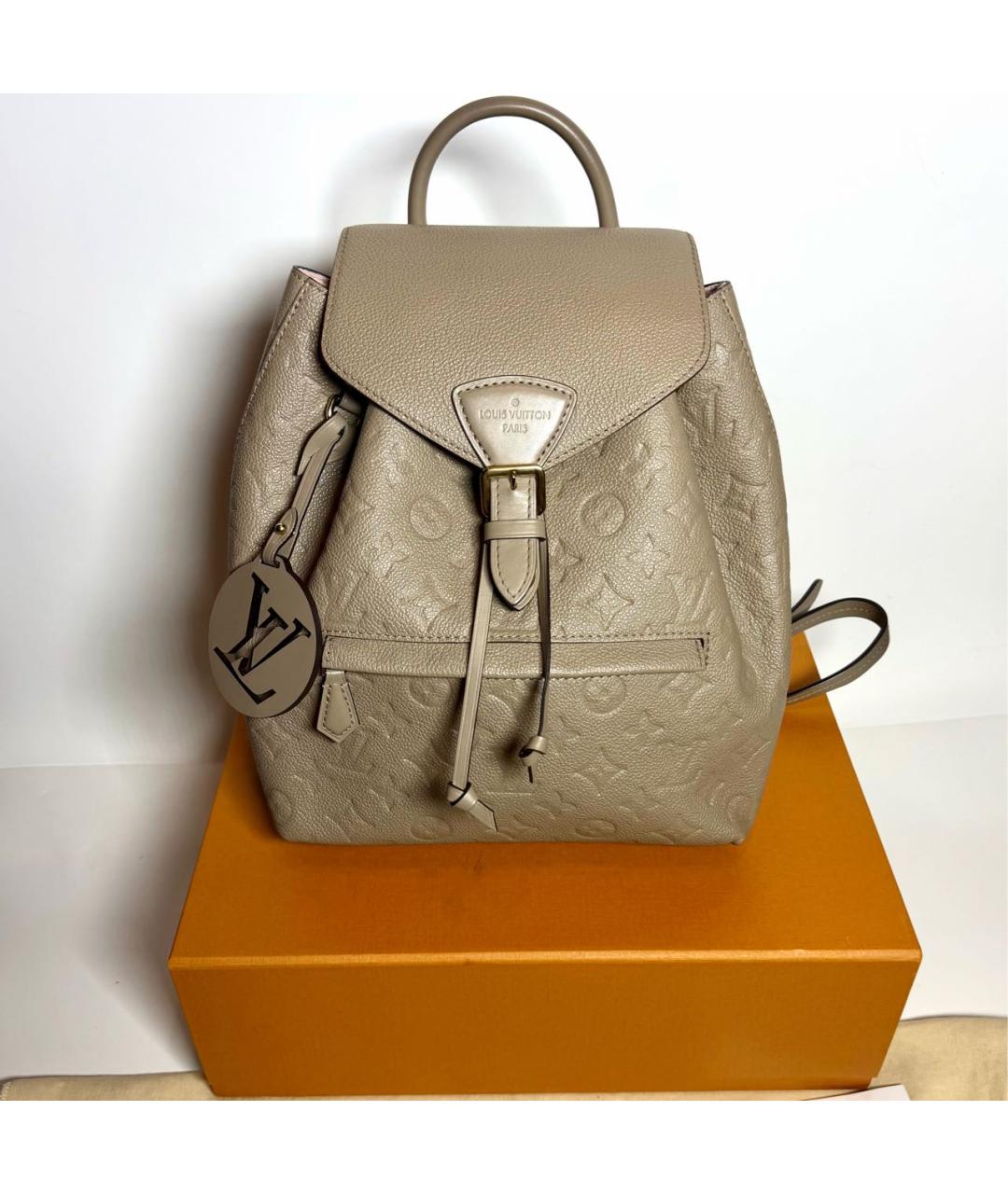 LOUIS VUITTON Бежевый кожаный рюкзак, фото 2