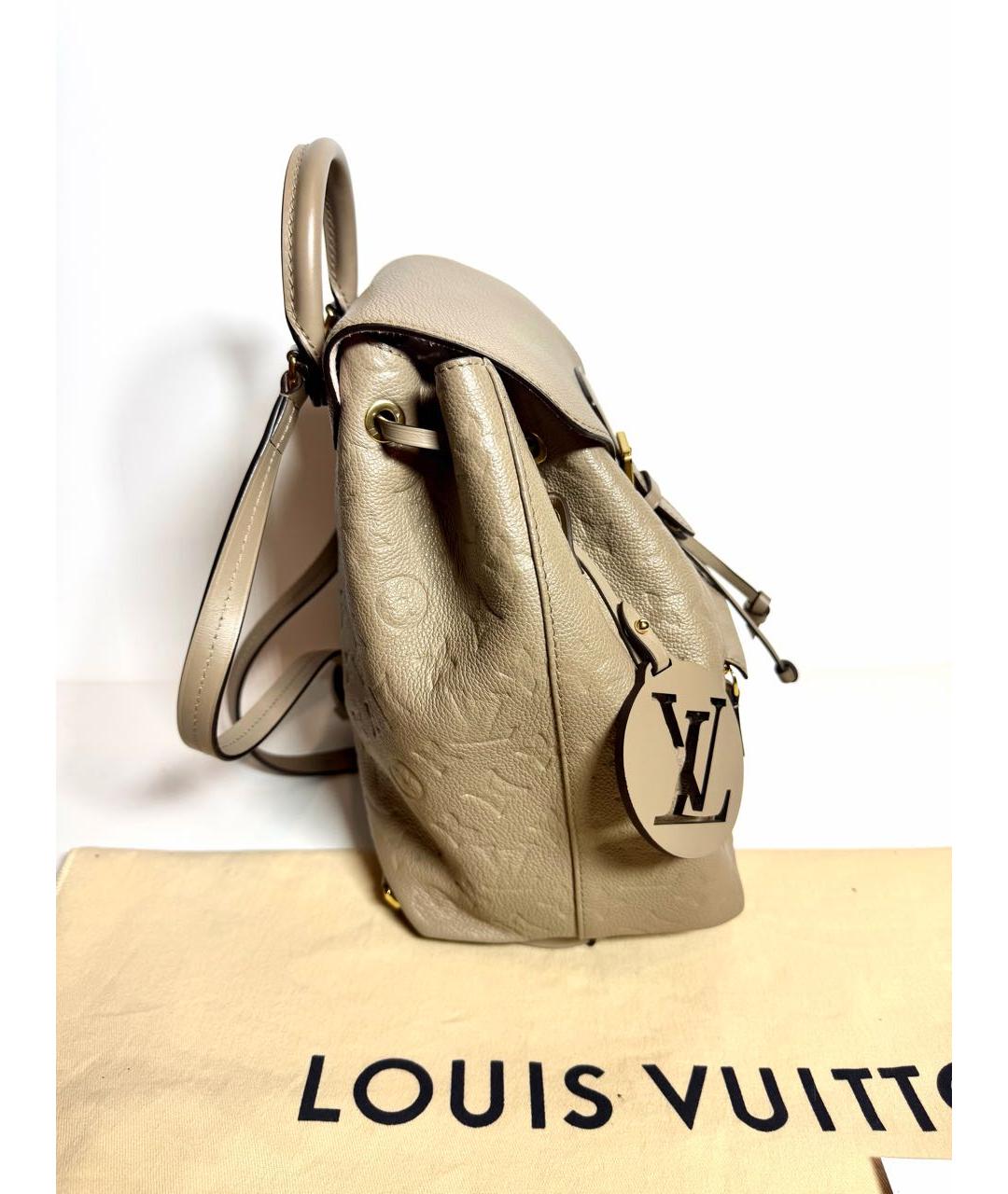 LOUIS VUITTON Бежевый кожаный рюкзак, фото 4