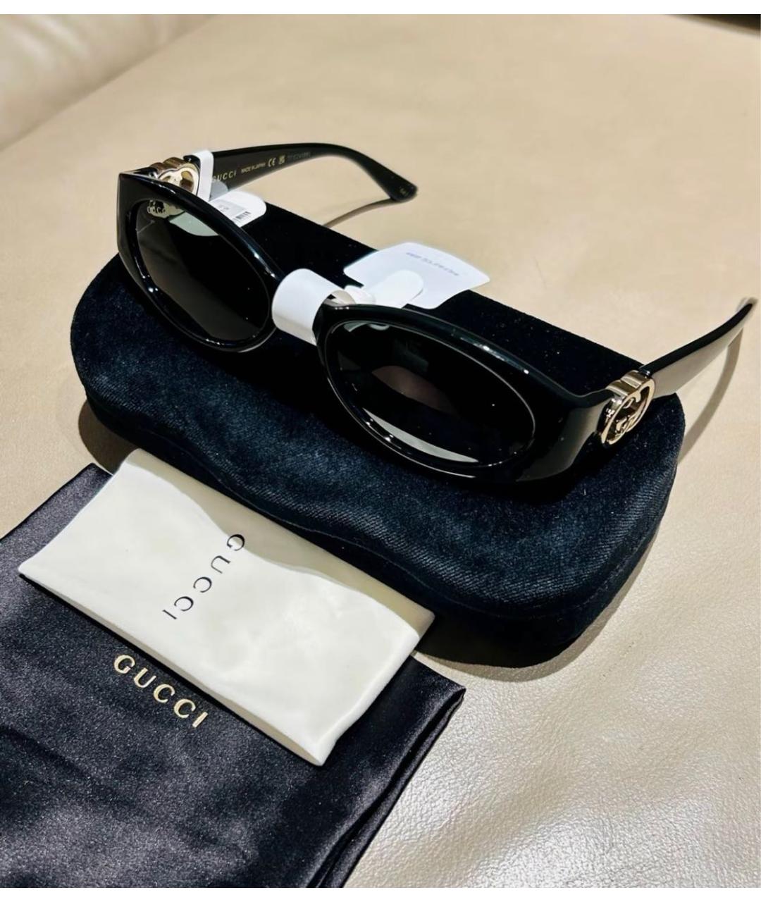 GUCCI Черные пластиковые солнцезащитные очки, фото 4