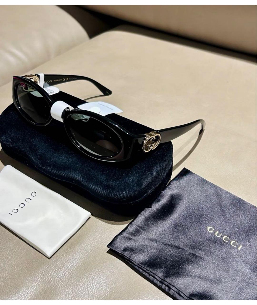 GUCCI Черные пластиковые солнцезащитные очки, фото 3