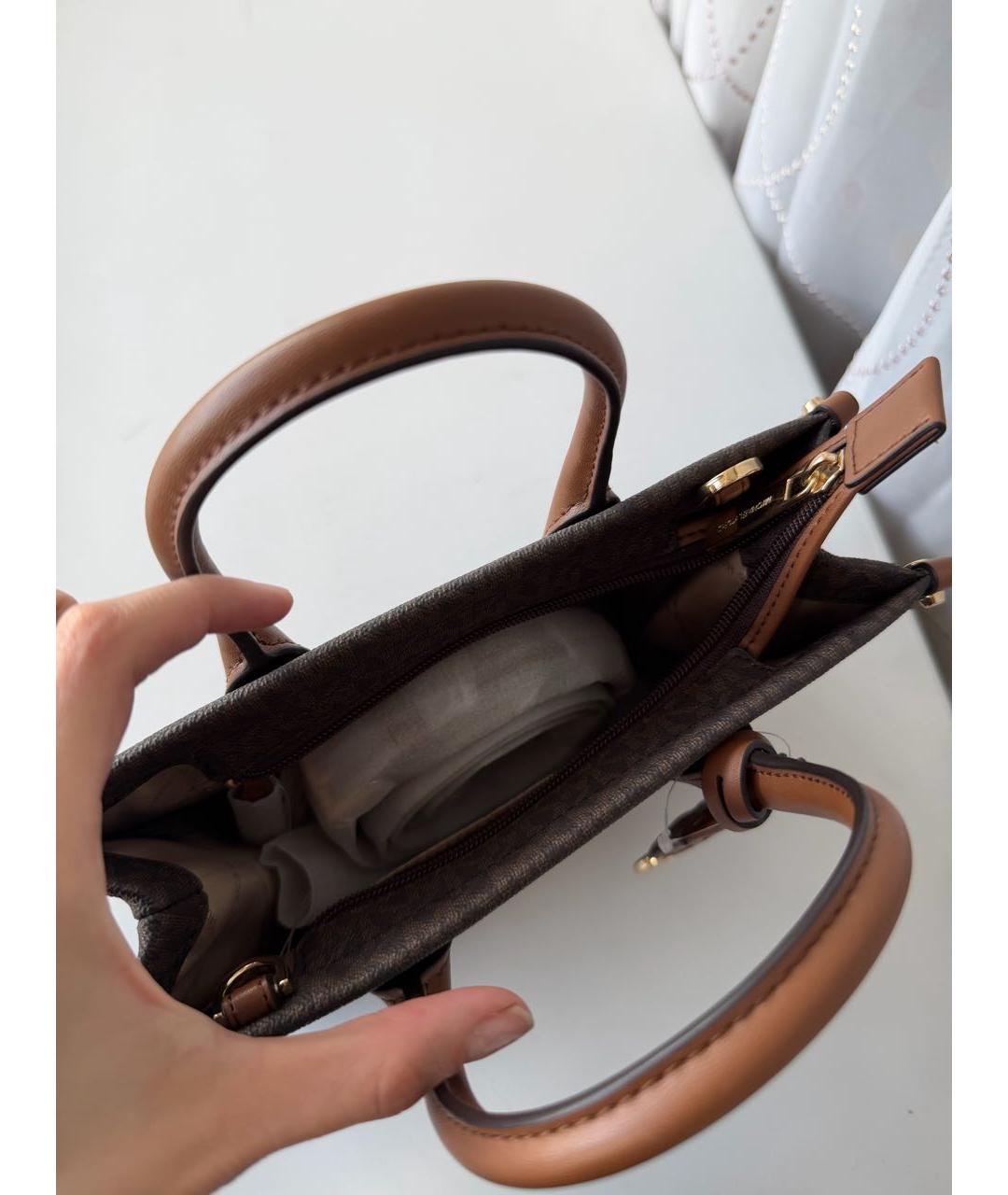 MICHAEL KORS Коричневая канва сумка тоут, фото 2