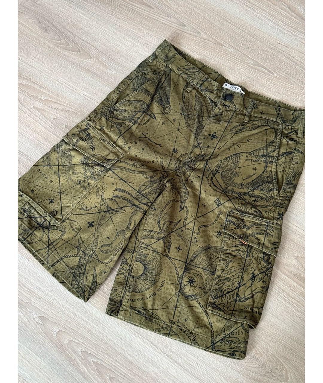 GIVENCHY Хаки хлопковые шорты, фото 6