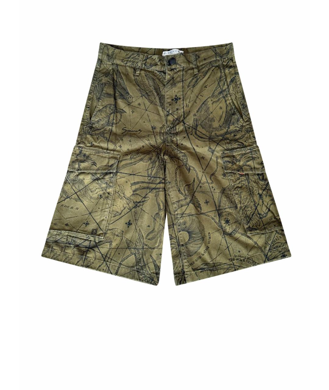 GIVENCHY Хаки хлопковые шорты, фото 1
