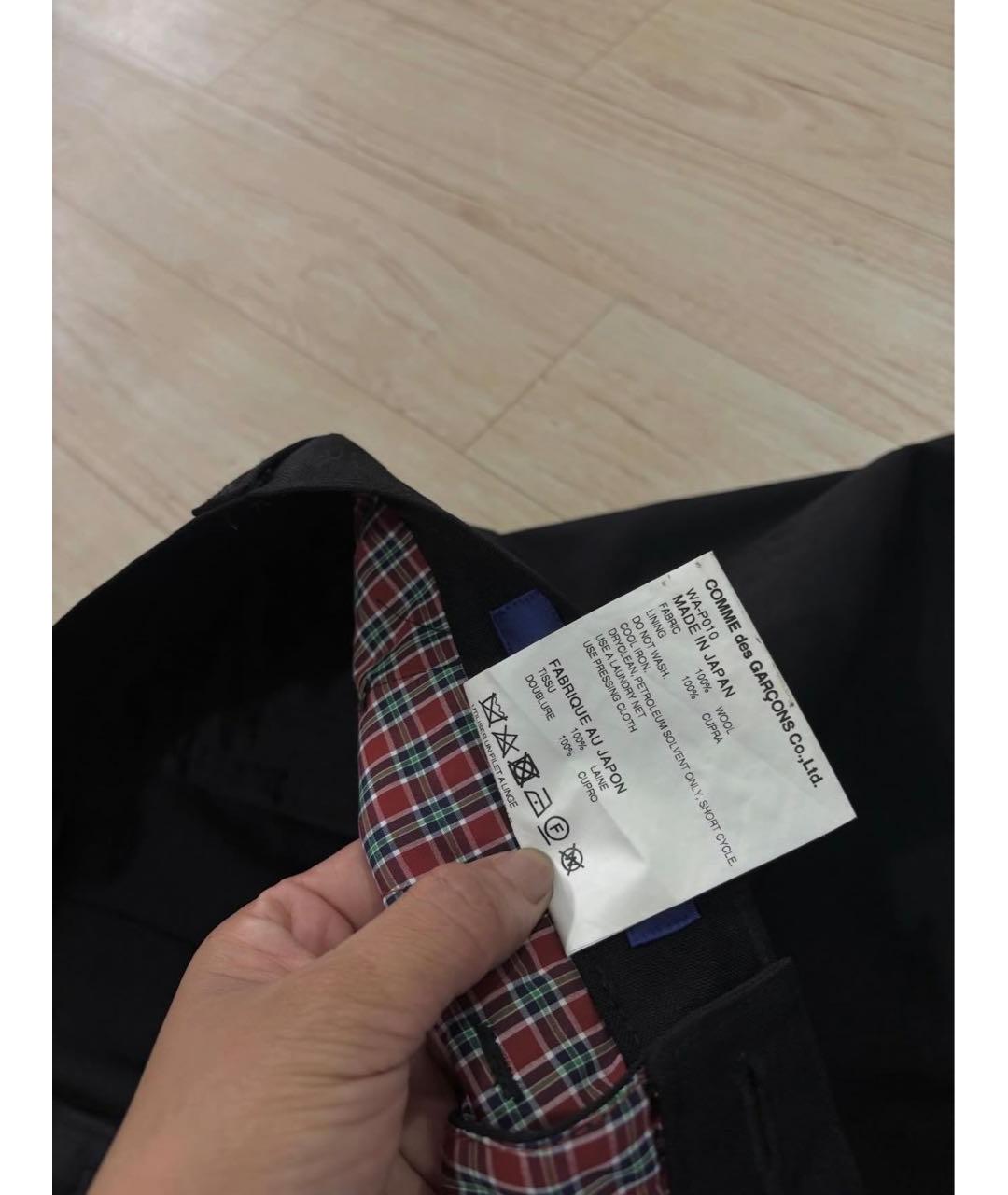 JUNYA WATANABE COMME DES GARÇONS Черные шерстяные повседневные брюки, фото 3