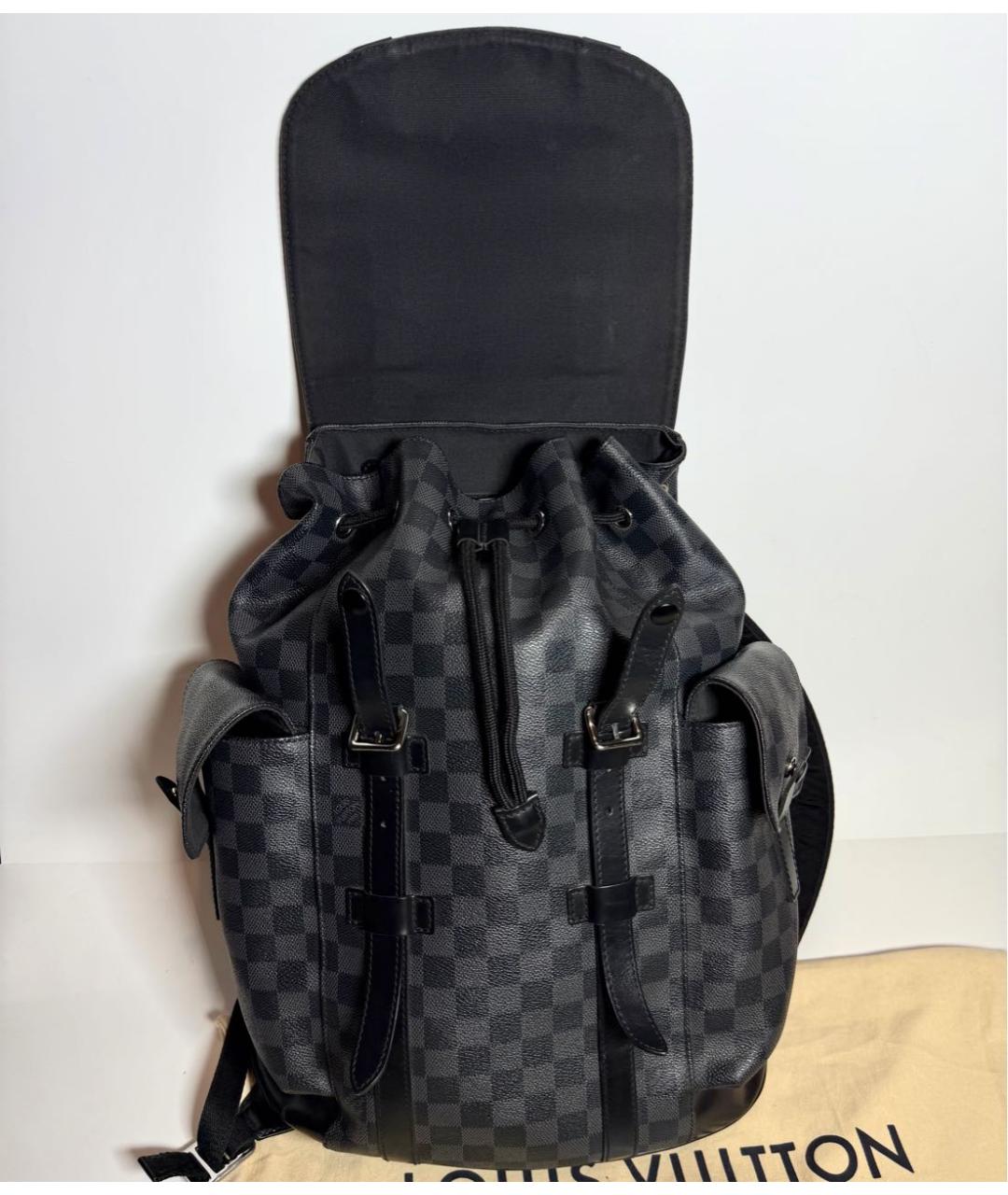 LOUIS VUITTON Черный кожаный рюкзак, фото 4