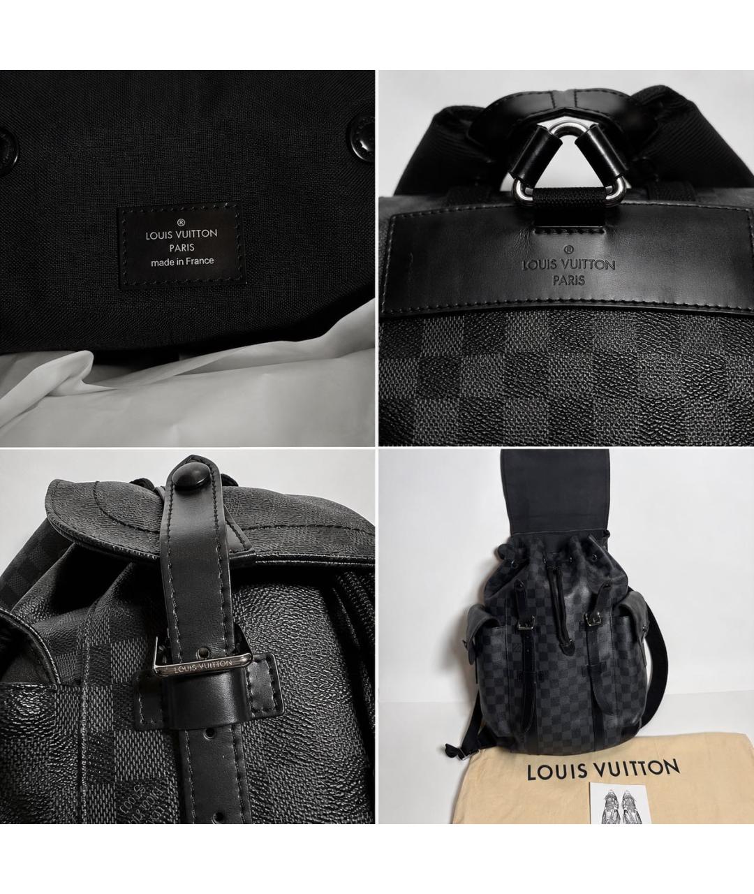 LOUIS VUITTON Черный кожаный рюкзак, фото 8