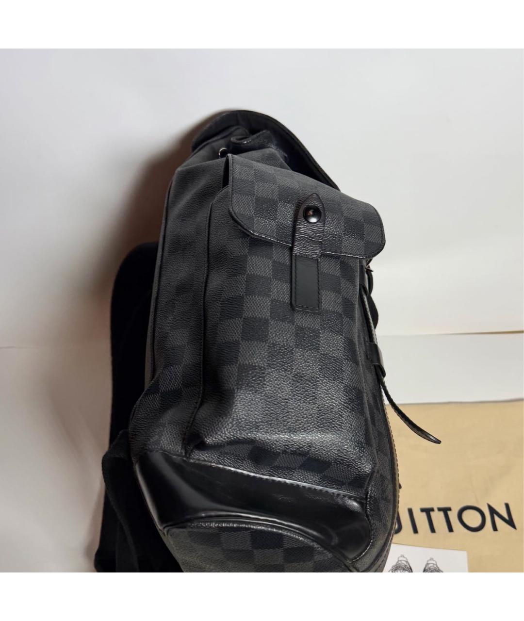 LOUIS VUITTON Черный кожаный рюкзак, фото 6