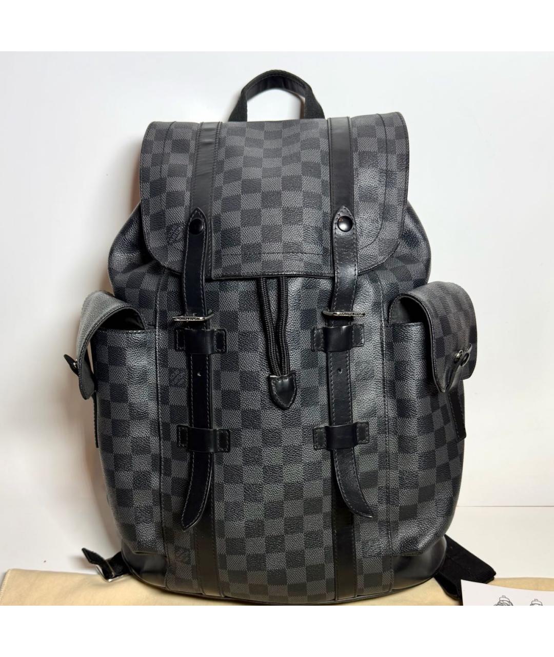 LOUIS VUITTON Черный кожаный рюкзак, фото 2