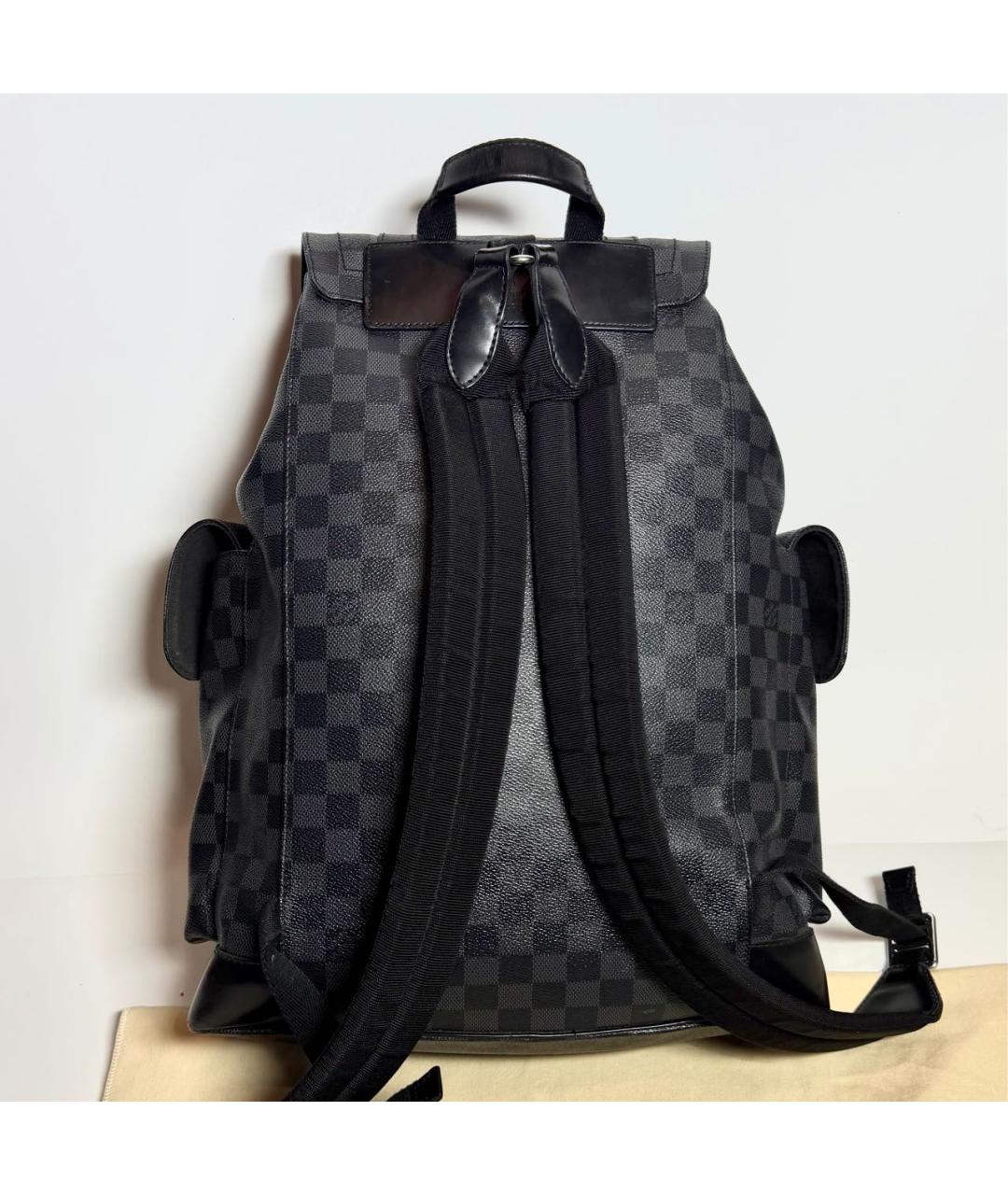 LOUIS VUITTON Черный кожаный рюкзак, фото 3