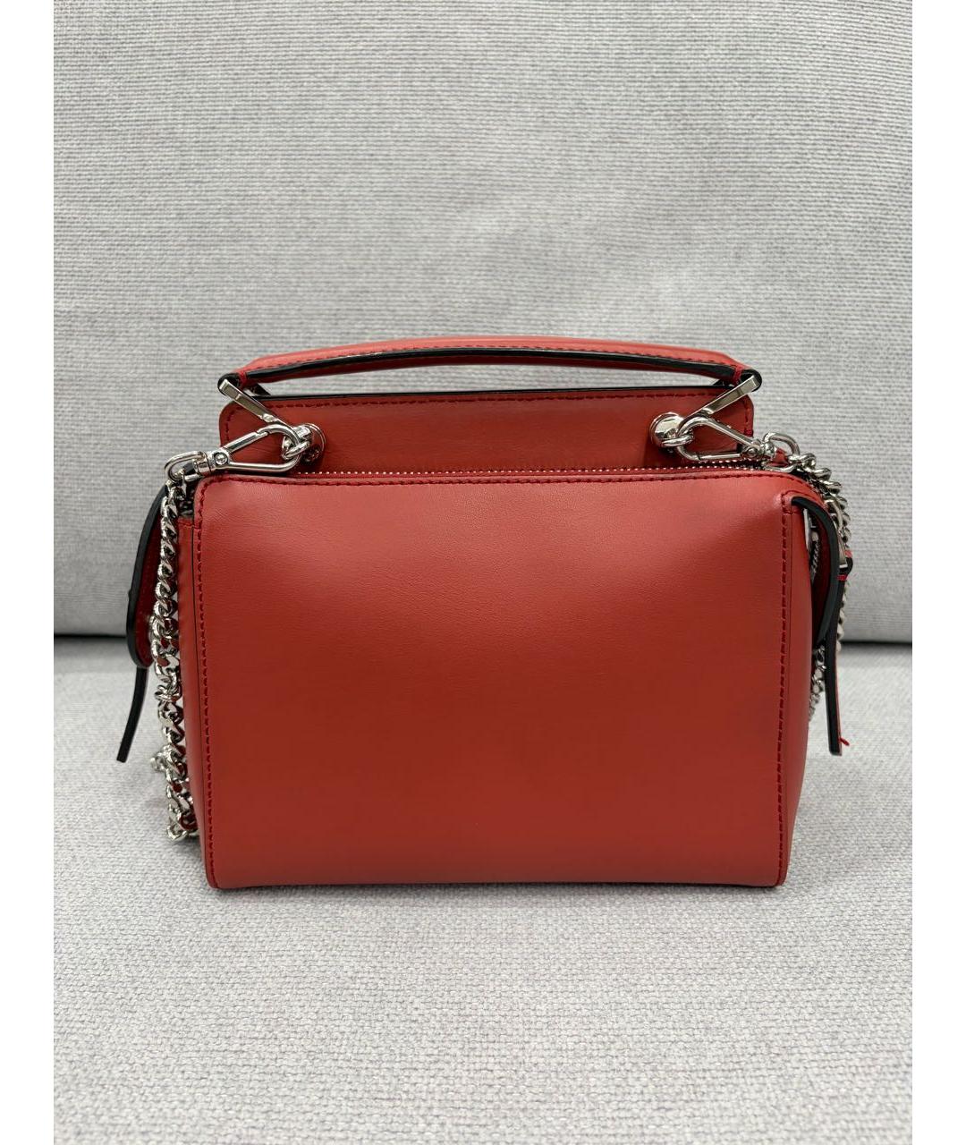 FENDI Коралловая кожаная сумка через плечо, фото 3