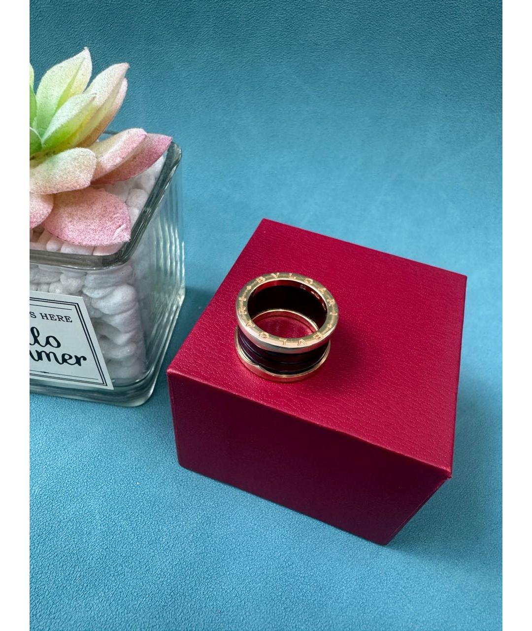 BVLGARI Черное кольцо из розового золота, фото 2