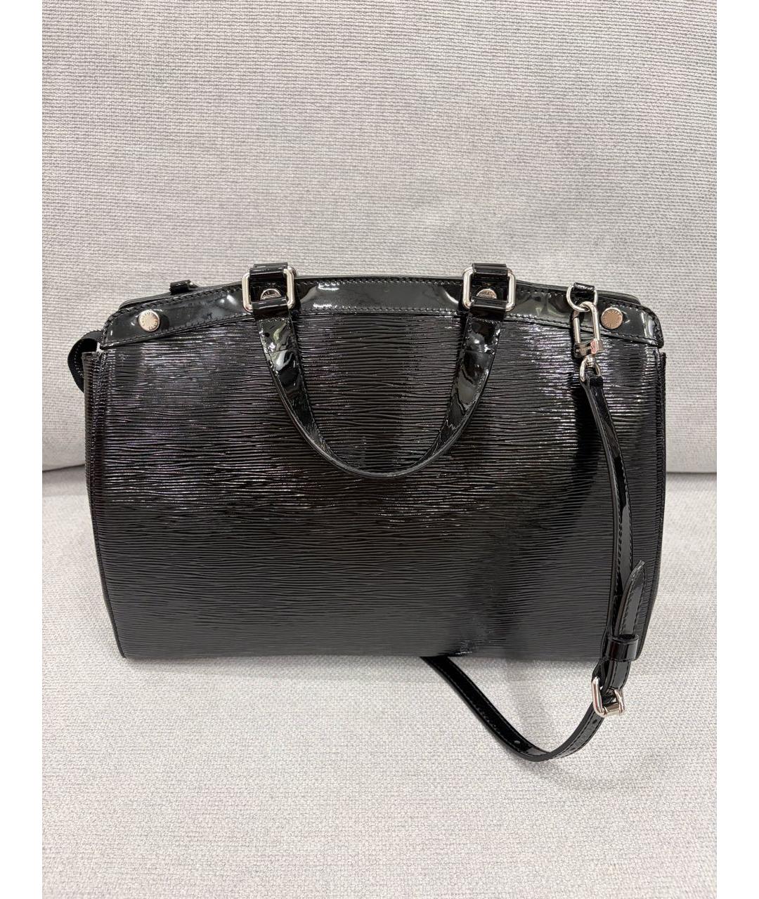 LOUIS VUITTON Черная кожаная сумка с короткими ручками, фото 6