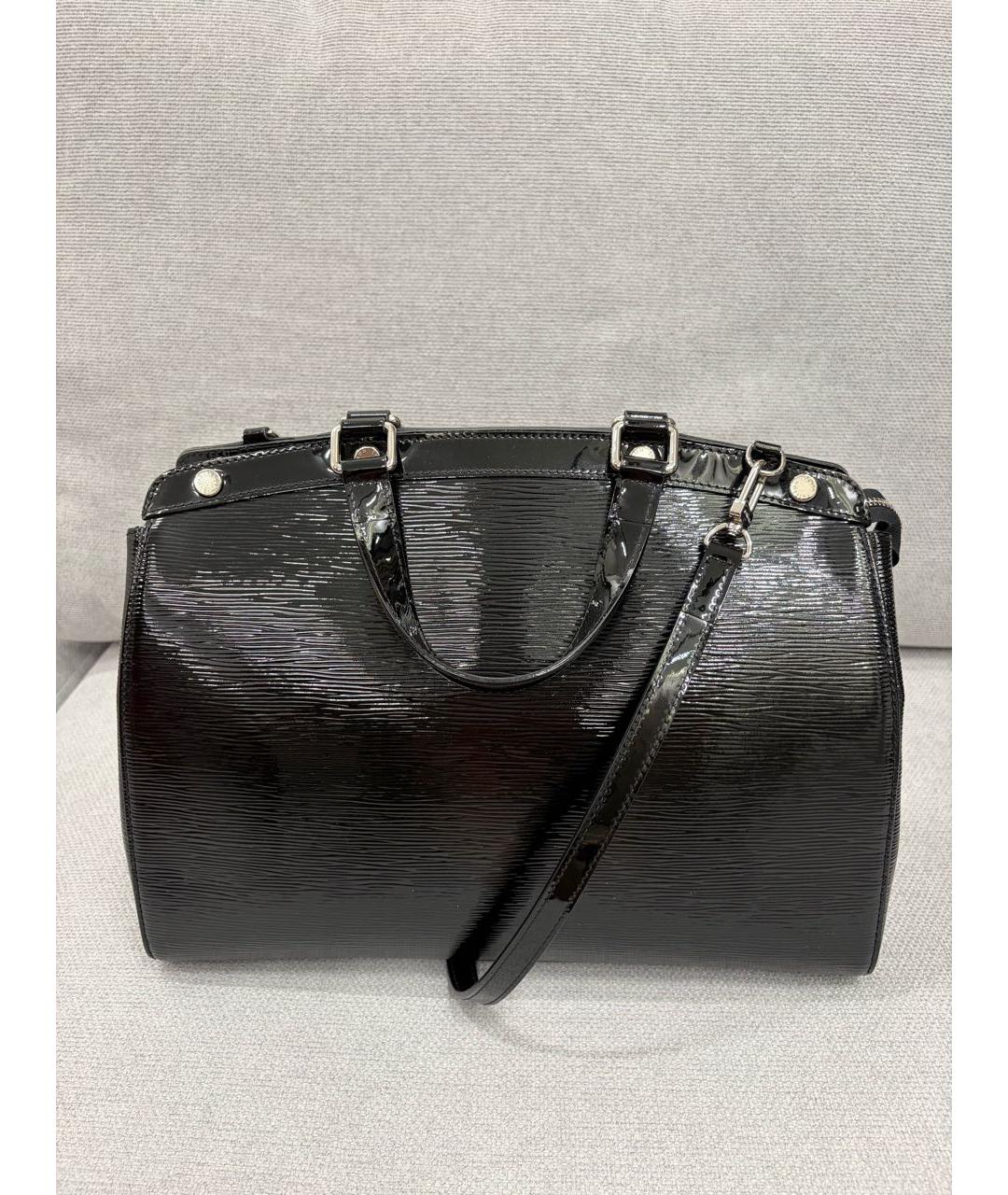 LOUIS VUITTON Черная кожаная сумка с короткими ручками, фото 3