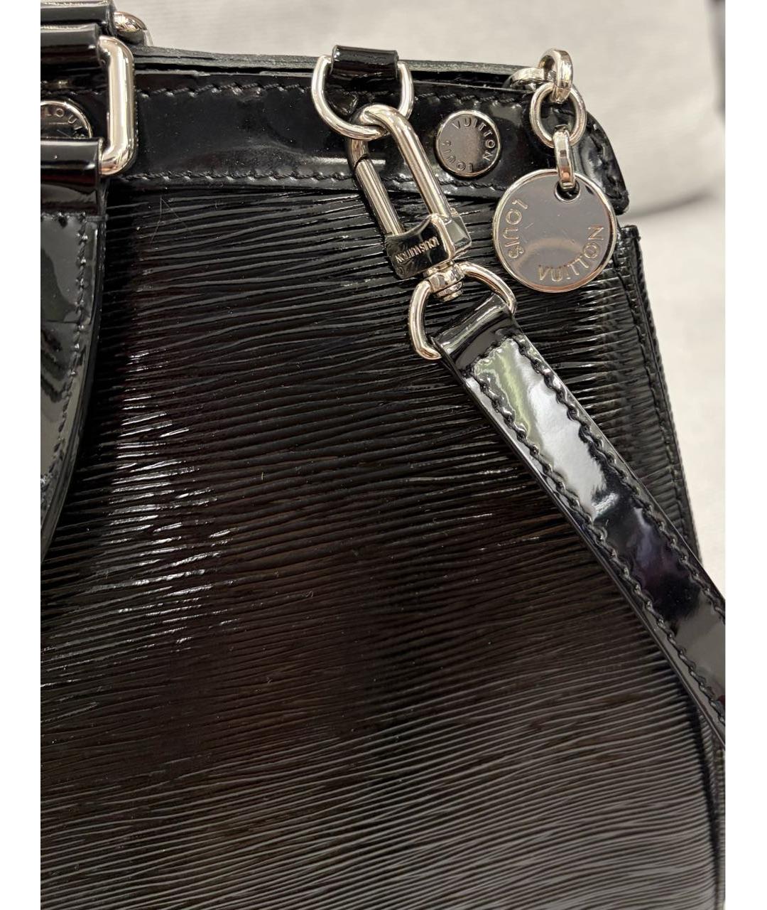 LOUIS VUITTON Черная кожаная сумка с короткими ручками, фото 5